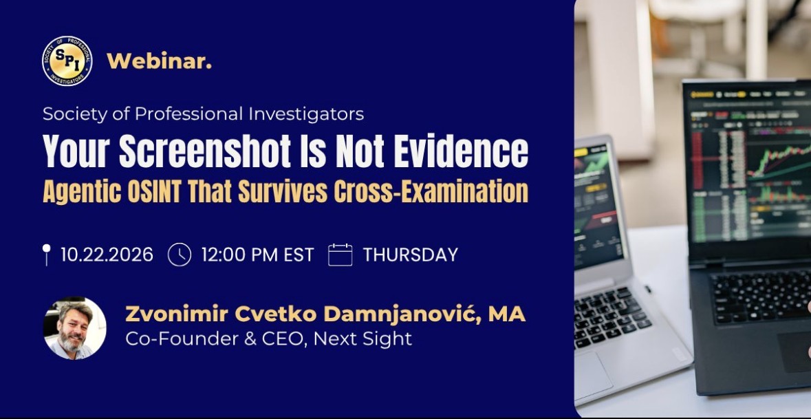 SPI Webinar: Your Screenshot Is Not Evidence promotional flyer